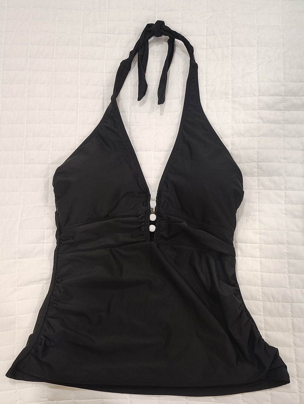 Black Halter Tankini Top